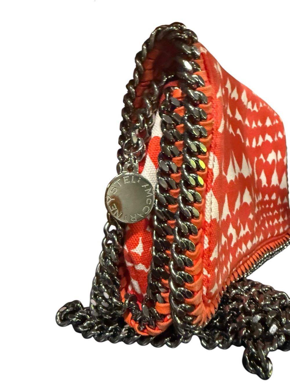 Stella McCartney Falabella Heart Print Canvas Chain Crossbody Clutch Bag - Picture 4 of 13